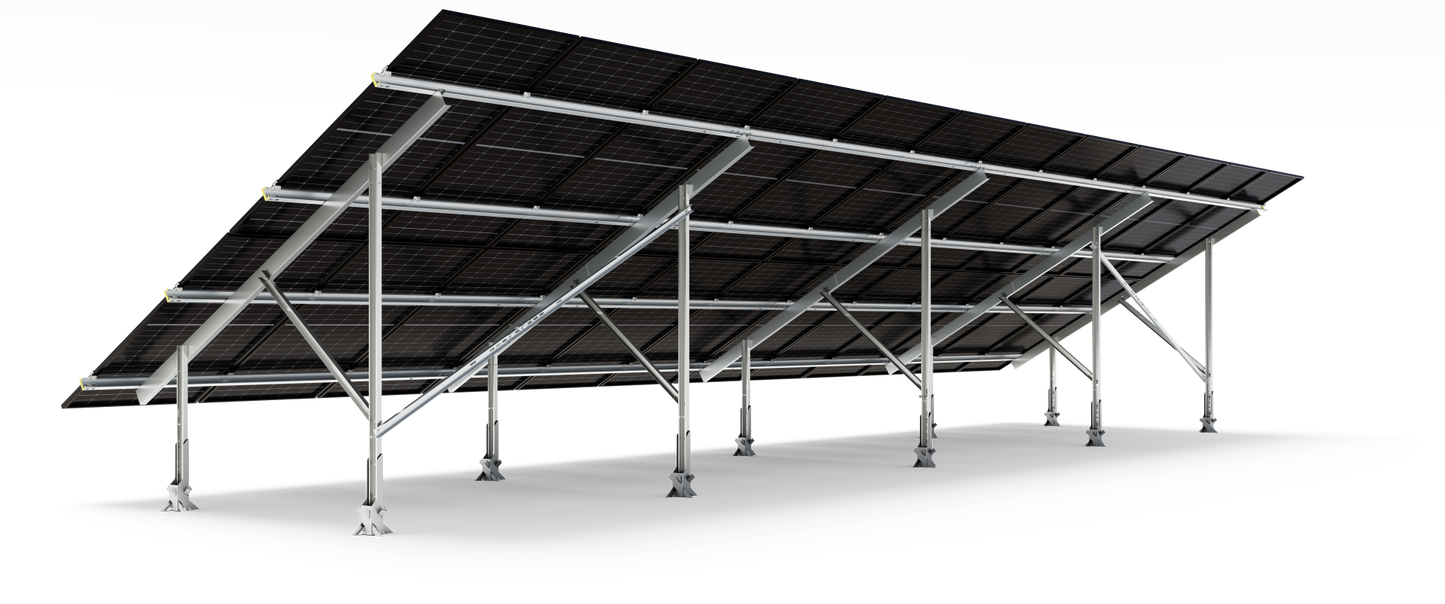 Solarport 2-in-Portrait Twin-Post Ground Mount Kit