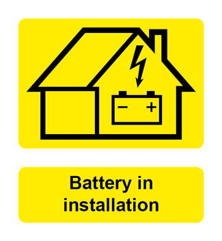 Battery in installation label