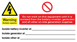 Generator - Warning Mutiple Supply label