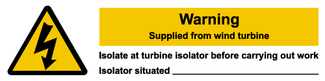 Warning supplied from wind turbine label
