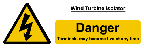 Wind turbine isolator label