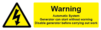 Generator - Warning Automatic System label