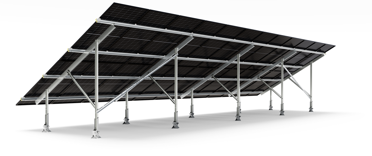 Solarport 2-in-Portrait Twin-Post Ground Mount Kit – Wind & Sun
