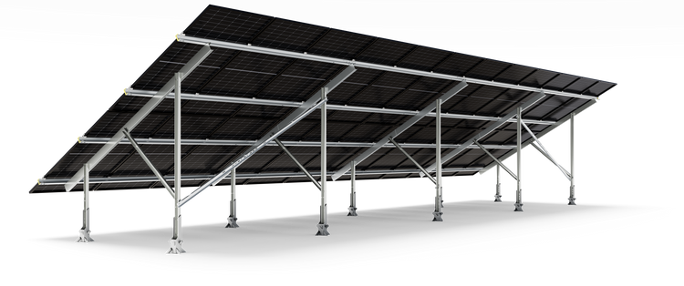 Solarport 2-in-Portrait Twin-Post Ground Mount Kit