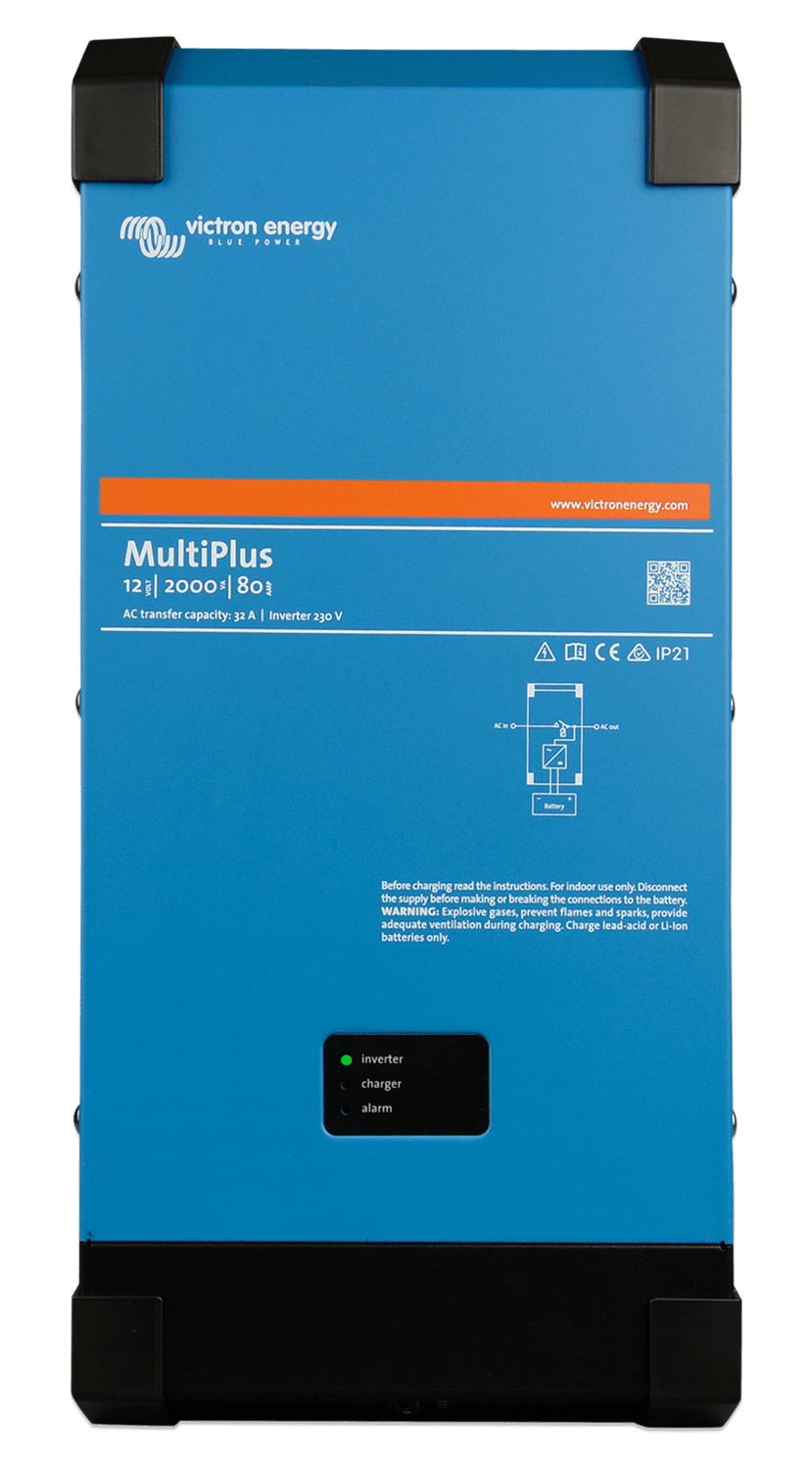 Frontal view of a Victron MultiPlus 12V 2000VA Inverter Charger