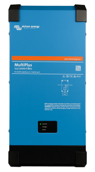 Frontal view of a Victron MultiPlus 12V 2000VA Inverter Charger