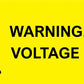 Warning Battery Voltage XXX V DC label