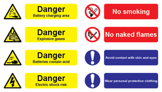 Battery Area Warning Sign