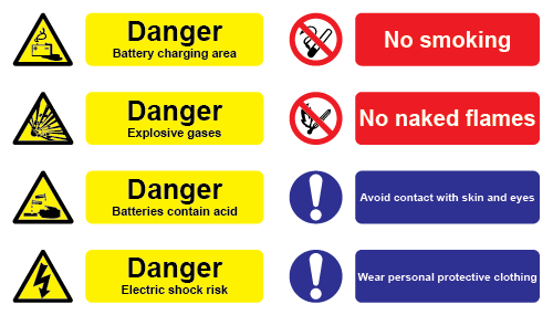 Battery Area Warning Sign