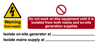Warning dual supply label
