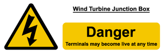 Wind turbine junction box label
